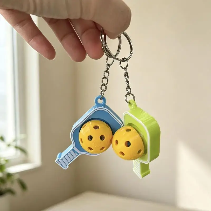 Mini Pickleball Paddle Keychain 4 Cute Styles Waterproof Bag Pendant Small Surprise Gift for Pickleball Enthusiasts