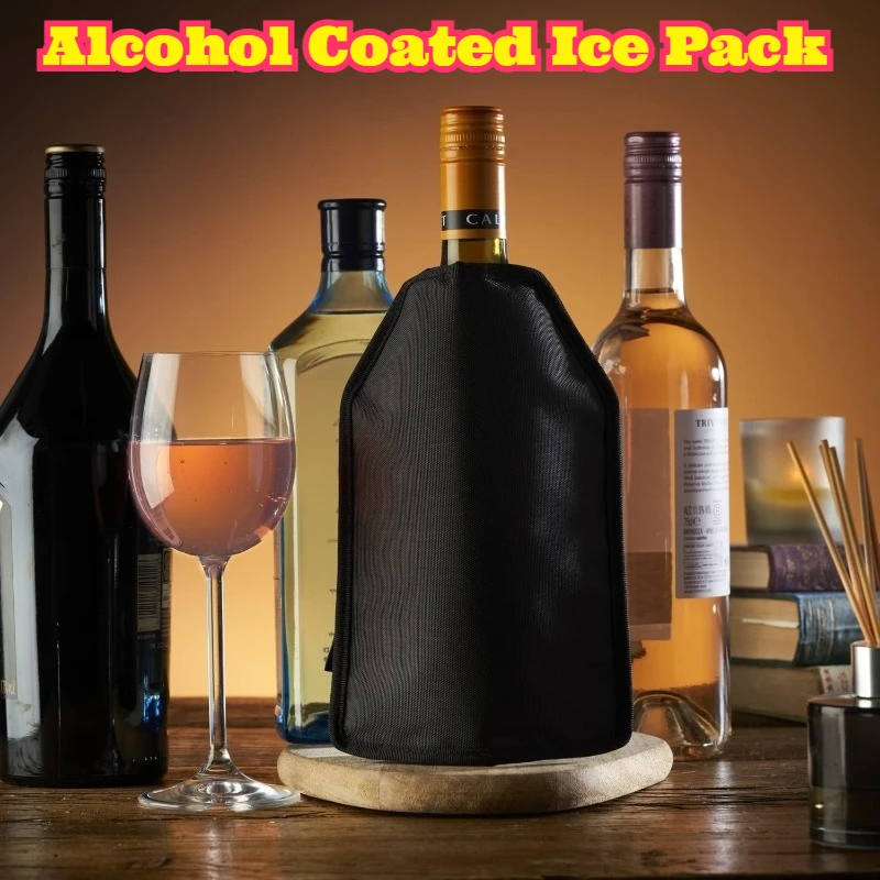 Nylon Fabric Gel Ice Wine Sleeve Fast Cooling Wine Chiller Reusable Wine Bottle Cooler Portable Temperature Reduction Accessory