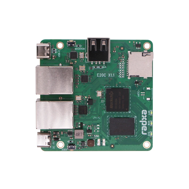 

Мини-шлюз Radxa E20c с двумя портами Gigabit Ethernet и корпусом из алюминиевого сплава с ЧПУ.