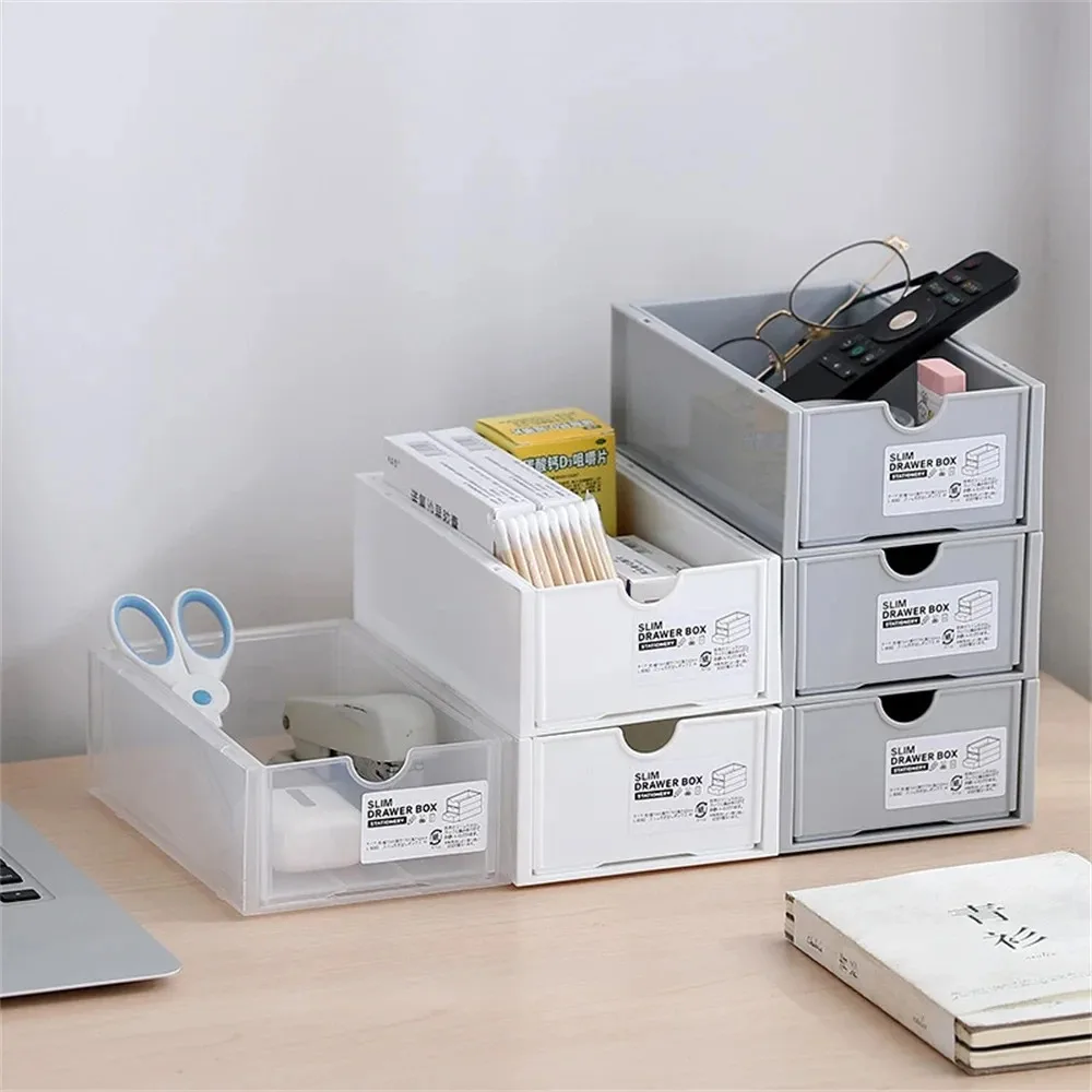 Stackable Desktop Storage Boxes Office Stationery & Cosmetic Organizer Cabinet Combined Drawer Storage for Home & Office