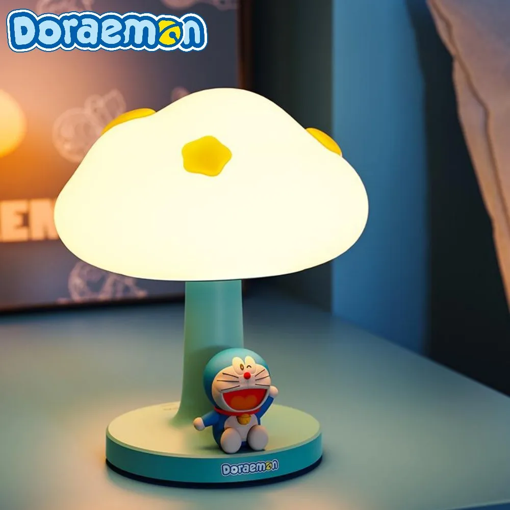 Cute Anime Lamp Doraemon LED Night Light Warm USB Rechargeable Soft Light Pat Control Birthday Christmas Gift Room Decor