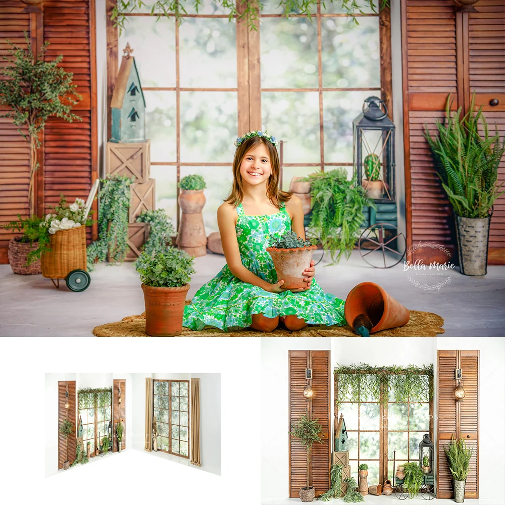 

Spring Charming Window View Backdrops Kids Baby Photography Child Adult Photocall Floral Plants Decors Background