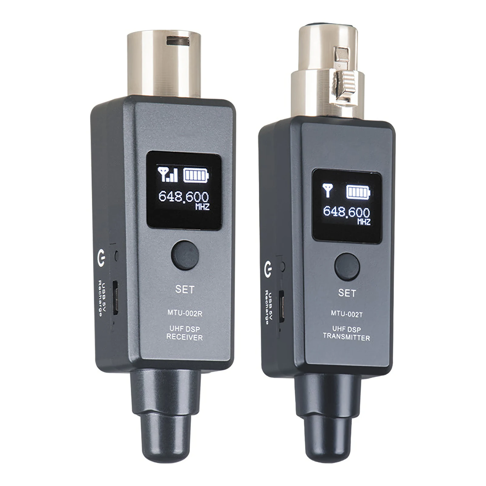 1 Pair Microphone Wireless System Micphone Transmitter System UHF DSP Transmitter & Receiver for Dynamic/Condenser Microphone