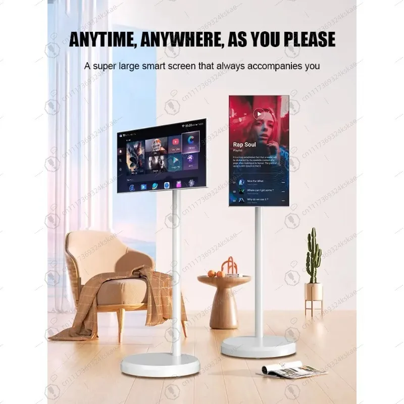 32‑Inch Portable 4K Smart Touch Screen Display, Interactive Wireless Smart TV with 8K Upscaling for Home Entertainment Use