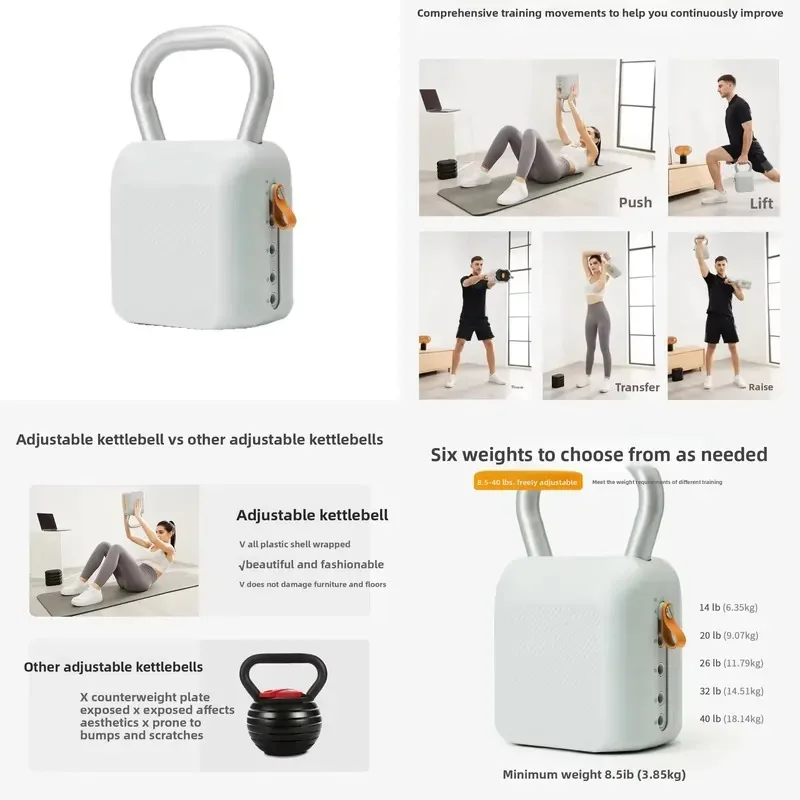 Adjustable Cast Iron Kettlebell Heavy Weight Professional Commercial Hip Training Fitness Equipment for Men and Women