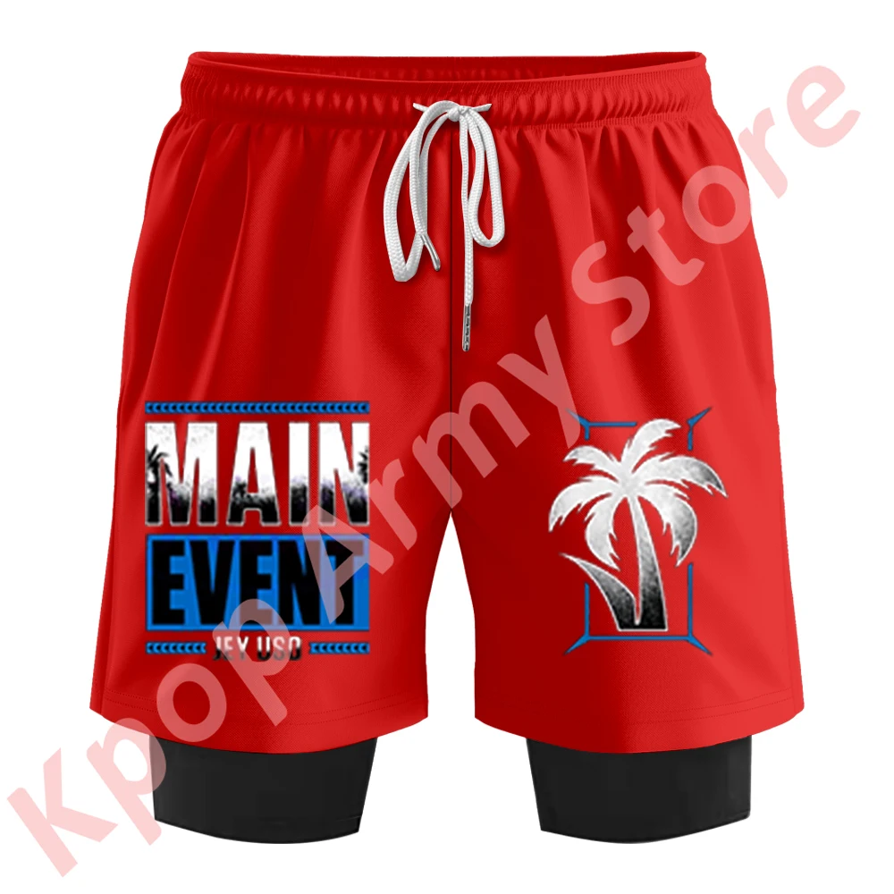 Jey Uso Main Event Merch Print Fake Two Shorts Cosplay Women Men Fashion Casual Streetwear