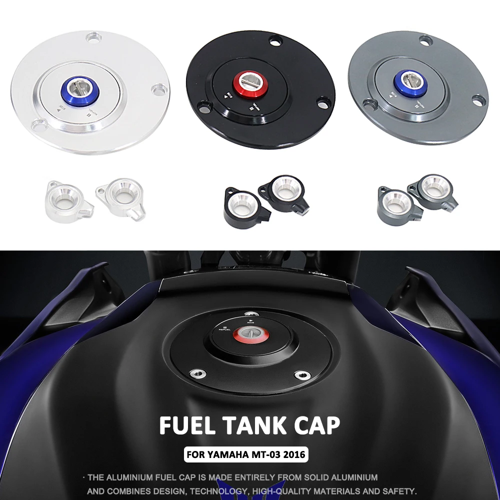 

Silver / Black / Titanium New CNC Fuel Tank Cap Cover For Yamaha MT-03 MT03 MT 03 mt03 2016 Motorcycle Accessories Gas Oil Cover