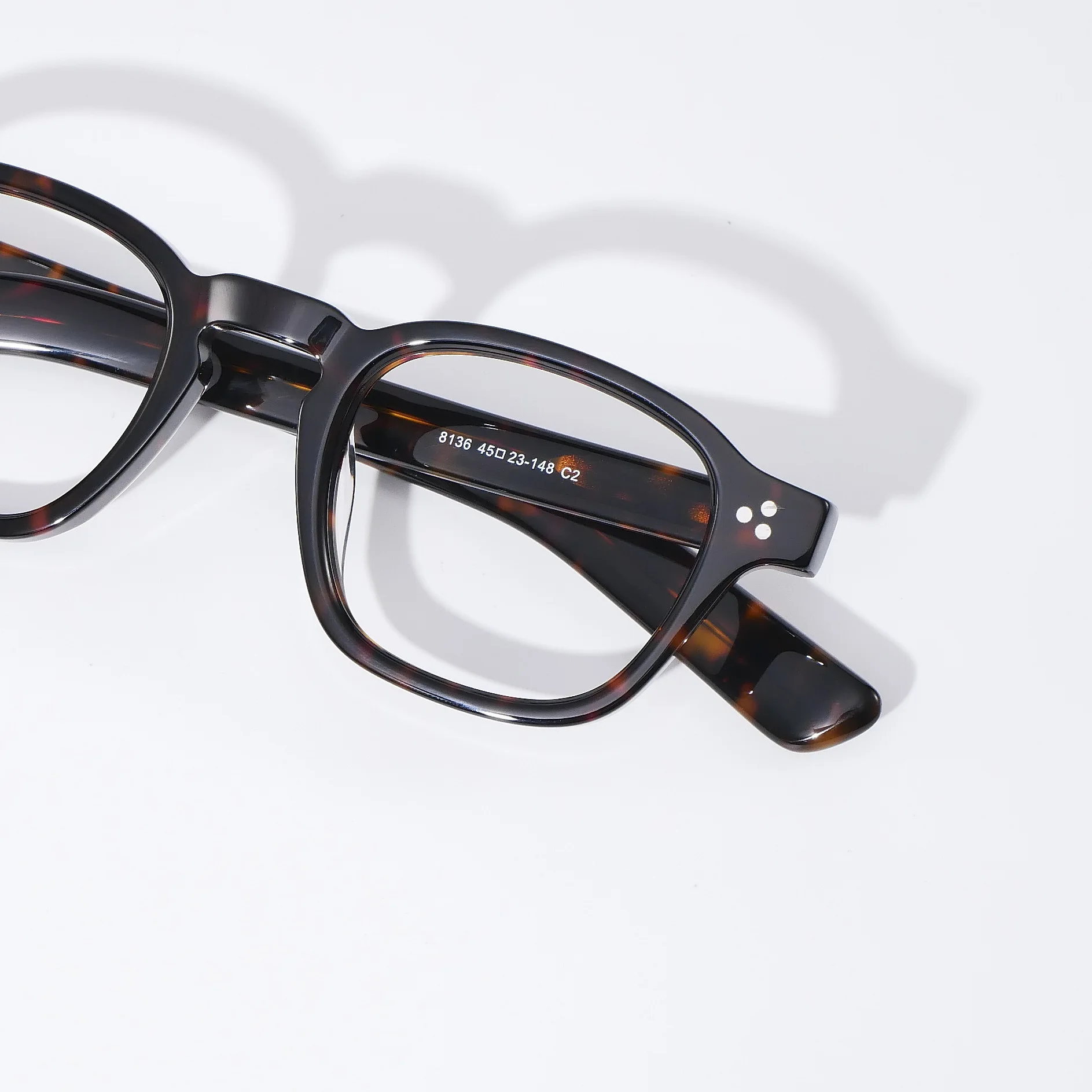 太いフレームボードスクエアトレンディメガネフレームレトロデザインファッショナブルな眉フレームグリーンラージフレーム近視フレーム付き