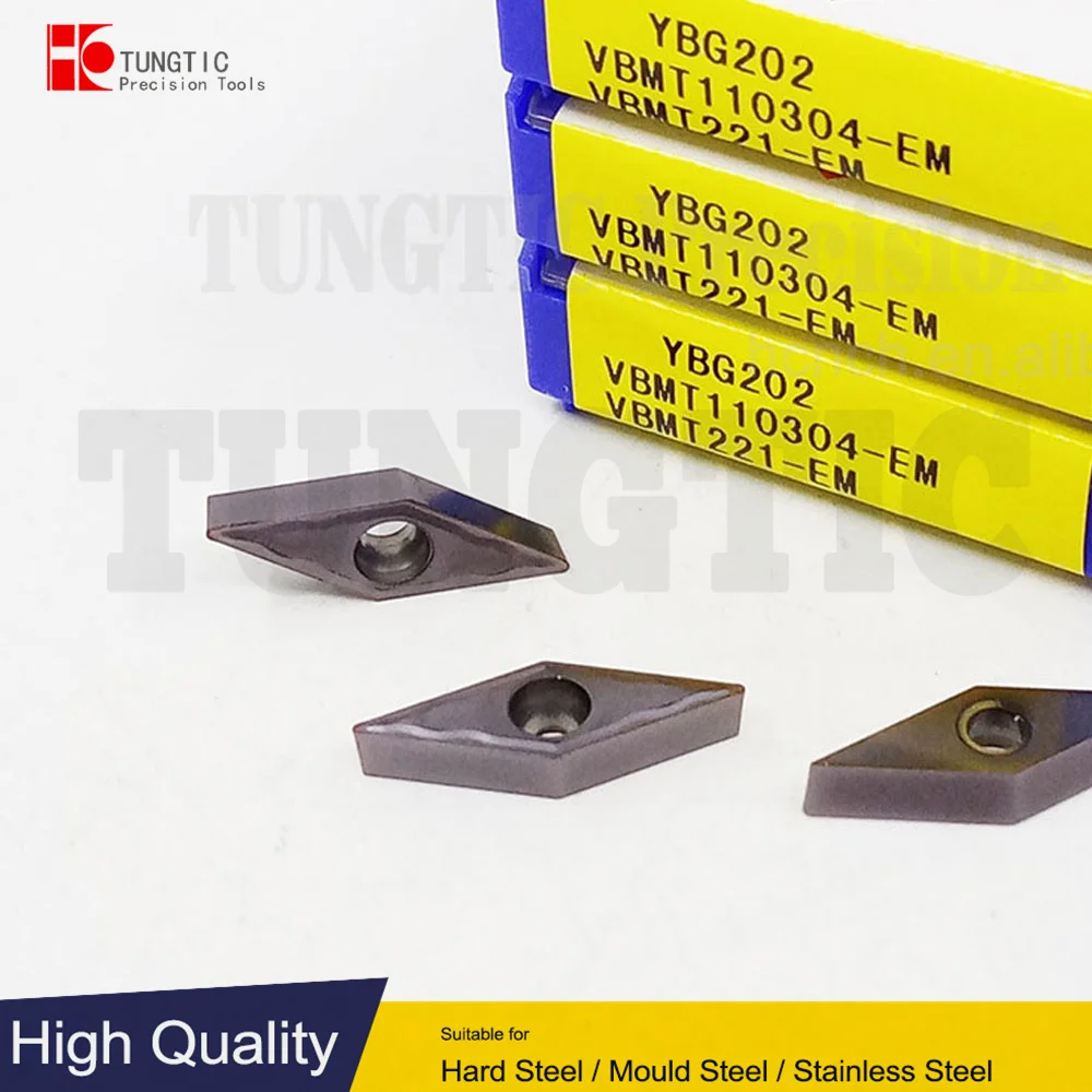 VBMT110304-EM YBG202 YBG205 VBMT221-EM Indexable Milling Inserts Carbide Cutter Lathe Tools Machining Metal VBMT 110304-EM