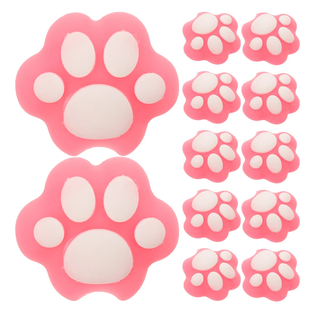 

12 Pcs Cap Extender Animal-themed Pencil Toppers Caps Cute Mini Stationery Silica Favors Classroom Gifts Cat Paw