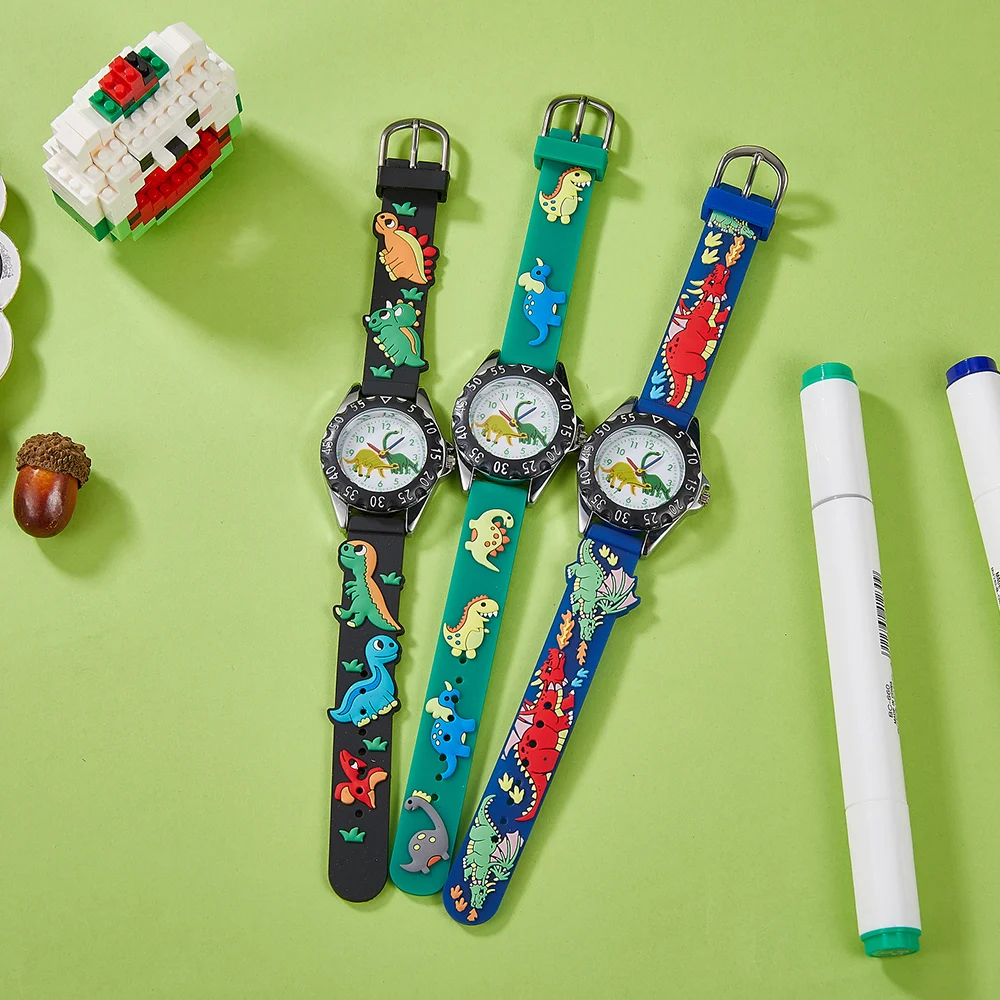 Orologio da bambino animale dinosauro cartone animato orologio da studente sportivo al quarzo orologio elettronico regalo di compleanno o per le vacanze