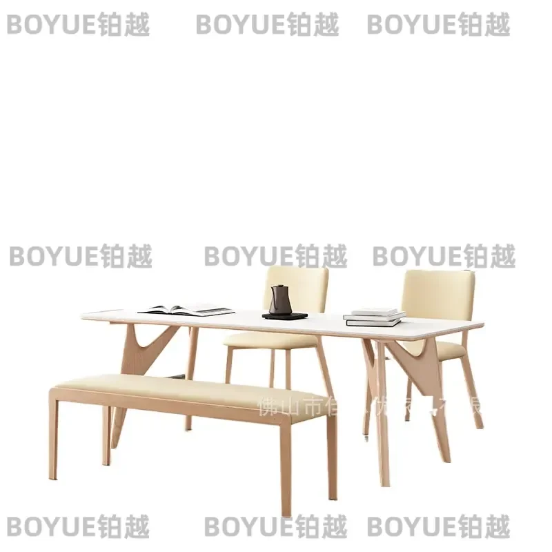 Wabi Sandy Log Wind Ash Wood White Rock Slab Thickened Full Support Baseplate Small House Bird Dining Table Solid Wood