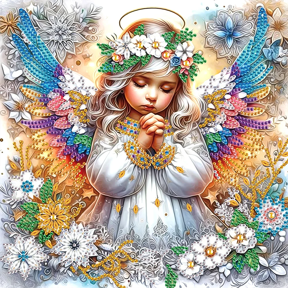 30*30cm Angel Child Decoration 5D DIY Partial Special Shaped Drill Diamond Painting Kit Diamond Embroidery Crafts for Home Decor