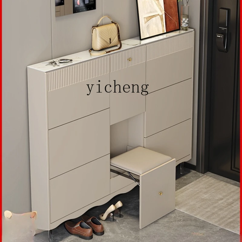 

ZK ultra-thin shoe cabinet home door small narrow entry 17cm tipping bucket porch locker home accessories