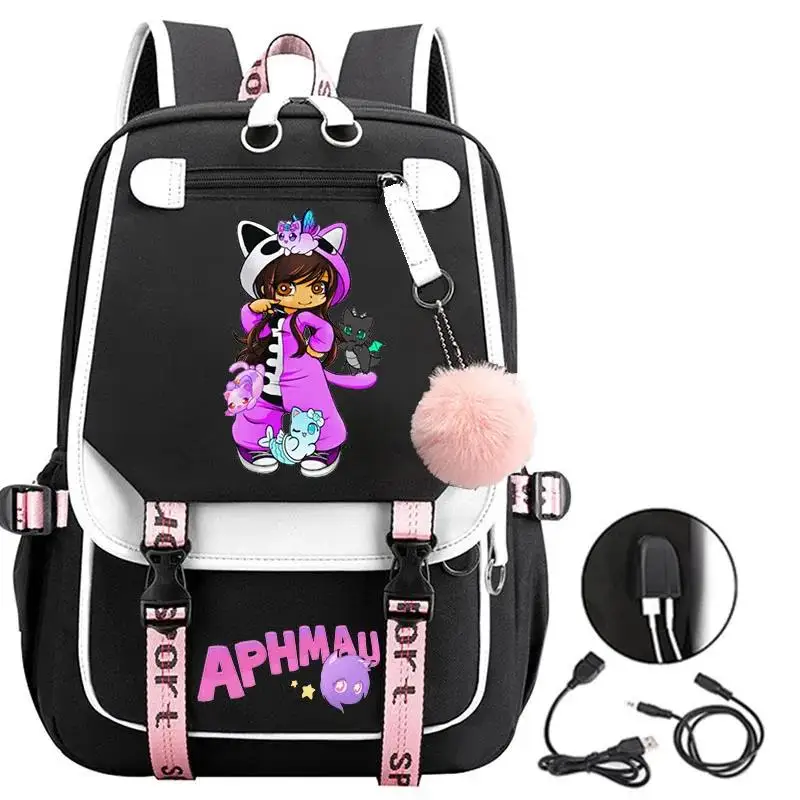 

Korean Fashion Aphmau Cartoon Print Schoolbag for Teenager Girl Children Backpack Kids Students School Bags Women Travel Mochila