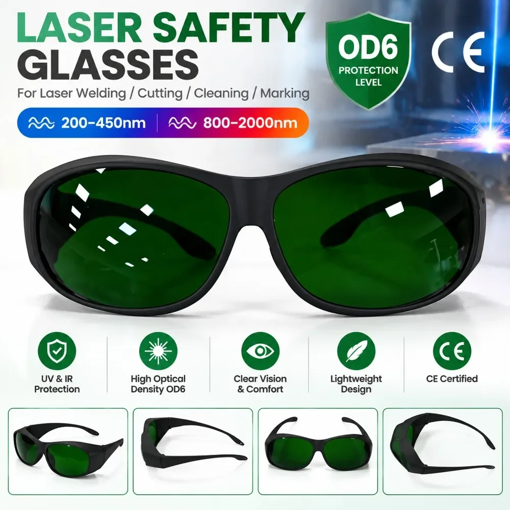 DMK OD6 Laser Protective Glasses 200-450&800-2000nm Safety Goggles High Protection Eyes For Laser Welding/Cutting/Marking Work