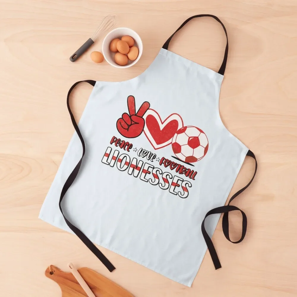 

England Lionesses - Peace Love Football Apron cleanings Chef Uniform Apron