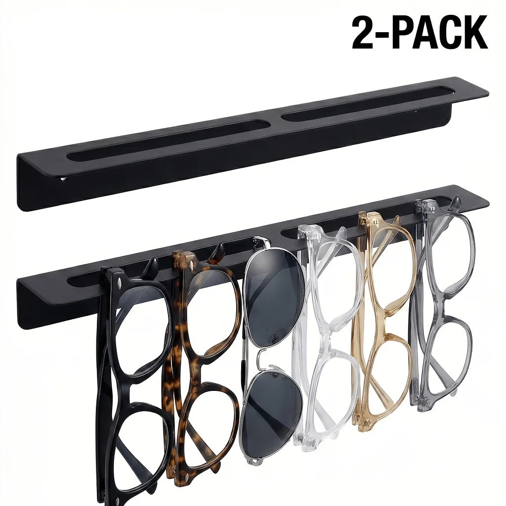 Wall Mounted Sunglasses Organizer, Heavy Duty Glasses Holder Rack, Space-Saving Sunglasses Rack Wall Mount