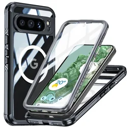 Magnetic Charging IP68 Waterproof Case For Google Pixel 9 Pro Google Pixel 8Pro Shock Drop proof Cover Diving Swim outdoor sport