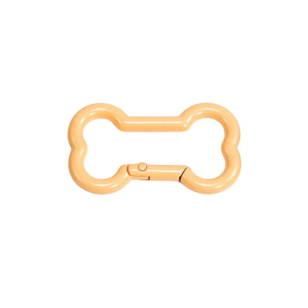 Painted Colored Spring Buckle Bone Shaped Metal Keychain Hook