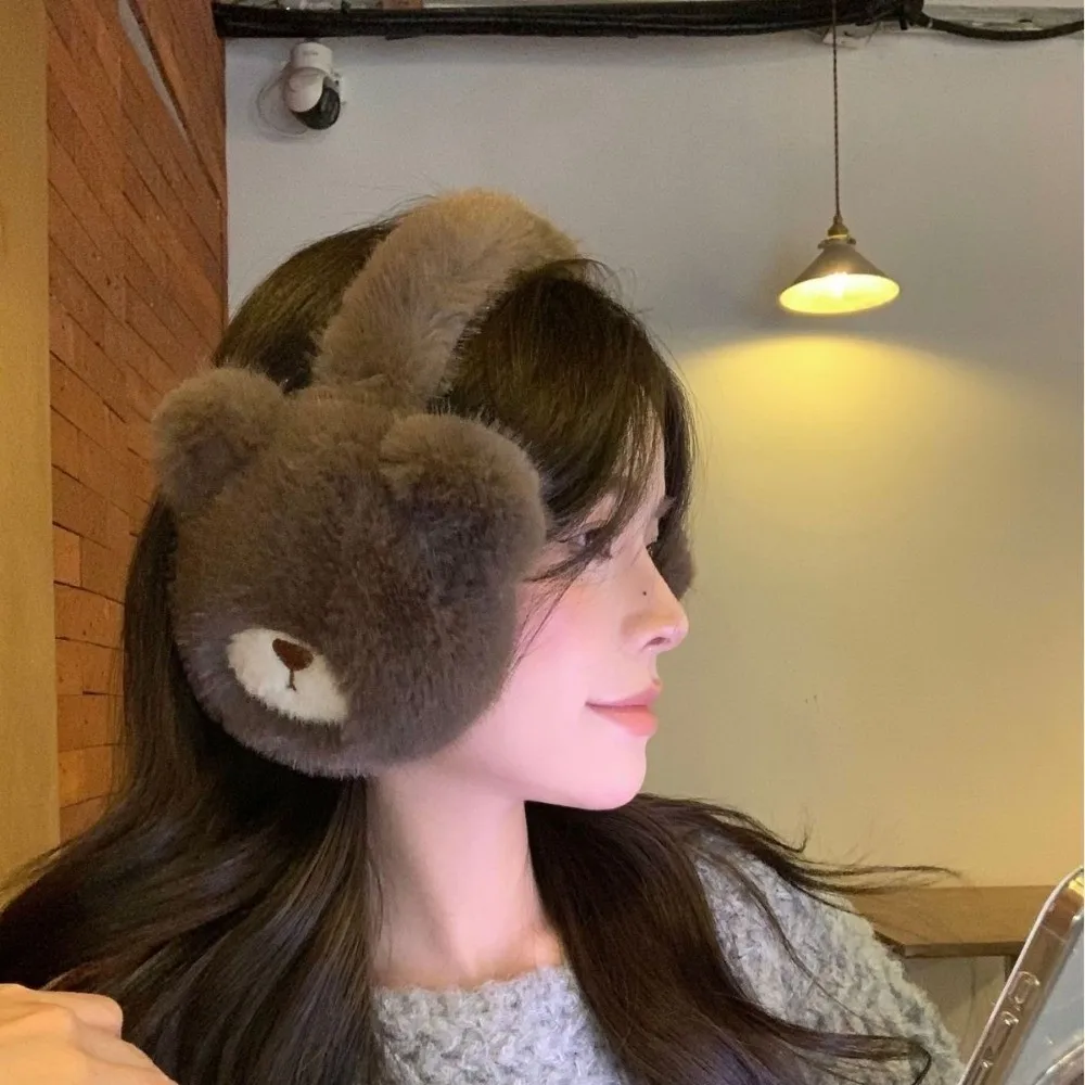 المحمولة الكرتون الدب أفخم غطاء للأذنين يندبروف رشاقته لطيف غطاء الأذن الدفء لينة الباردة واقية قناع الأذن الأنشطة في الهواء الطلق #5