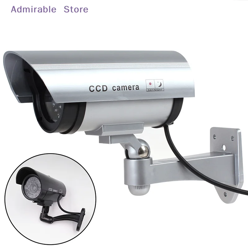 [W] Shaped Waterproof Security CCTV Surveillance Camera For Home Outdoor Indoor Fake Dummy Camera With Flashing Red LED