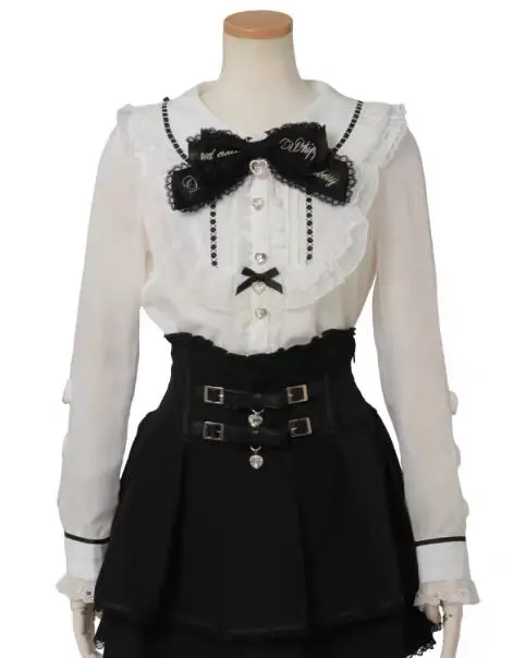 

Lolita Shirts Japanese Style Sweet & Cute Spring Long Sleeve Tops for Women Color Block Versatile Casual Blouse Autumn