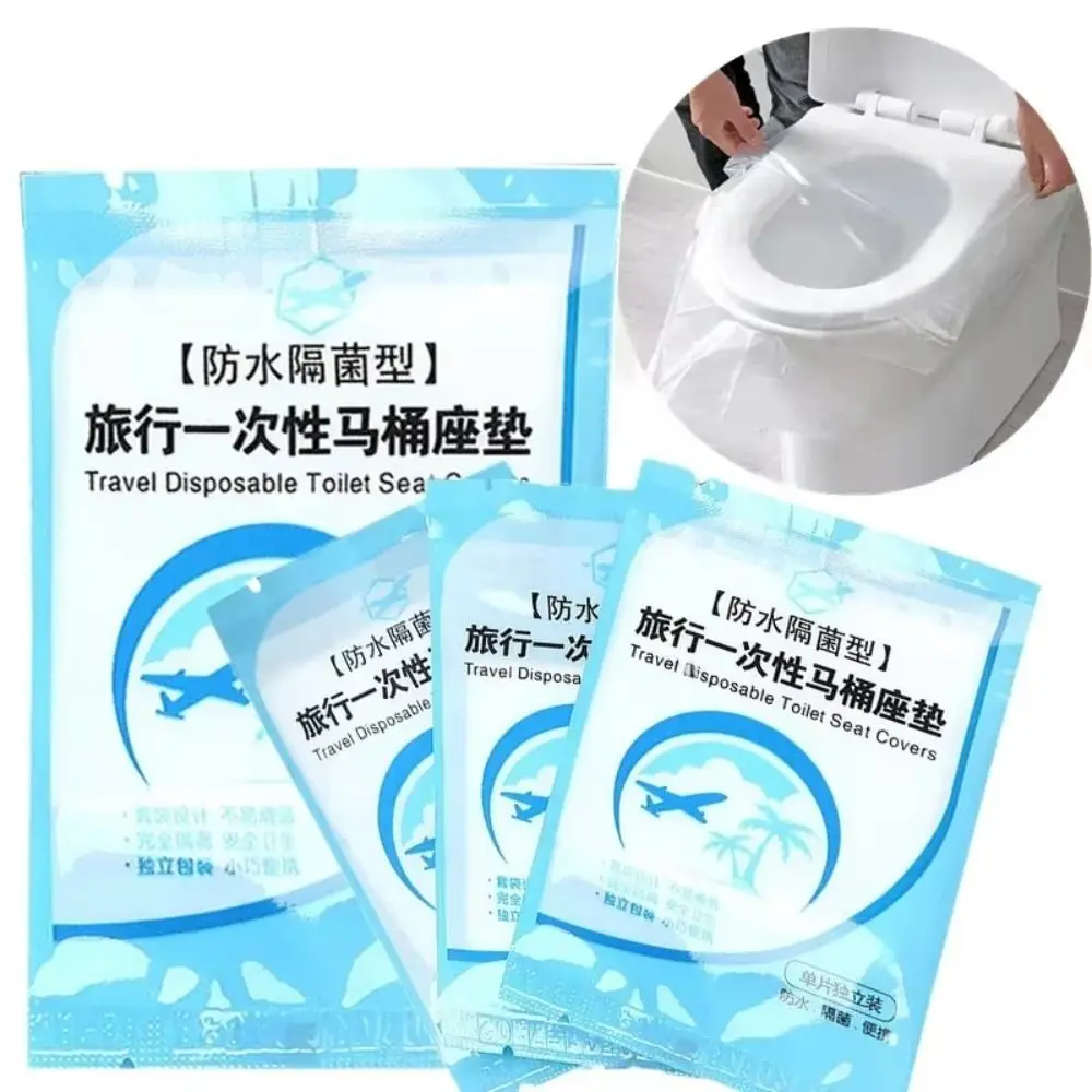 50Pcs Individually Packaged Disposable Toilet Seat Cover Transparent Waterproof Toilet Cover Thickened Safety Toilet Paper Pads