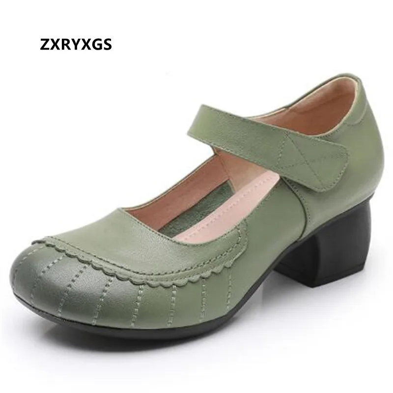 2023 New Spring Elegant Fashion Pumps Shoes Women Genuine Leather Shoes Large Size Shallow Mouth Trend Banquet High Heel Shoes