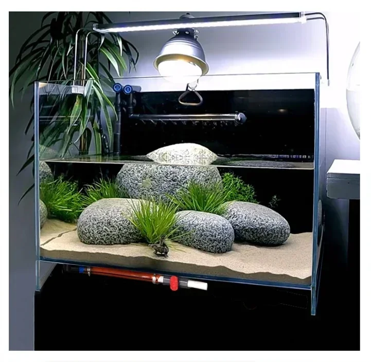 

Special tank for raising turtles Drains HD glass deep-water turtle fish tank.