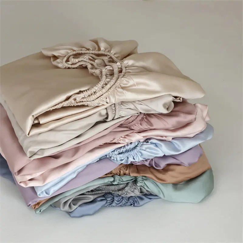 100% Mulberry Silk Fitted Bed Sheet with Elastic Bands 23 Momme Smooth Natural Silk Mattress Cover Single Double King Queen Bed - Image 6