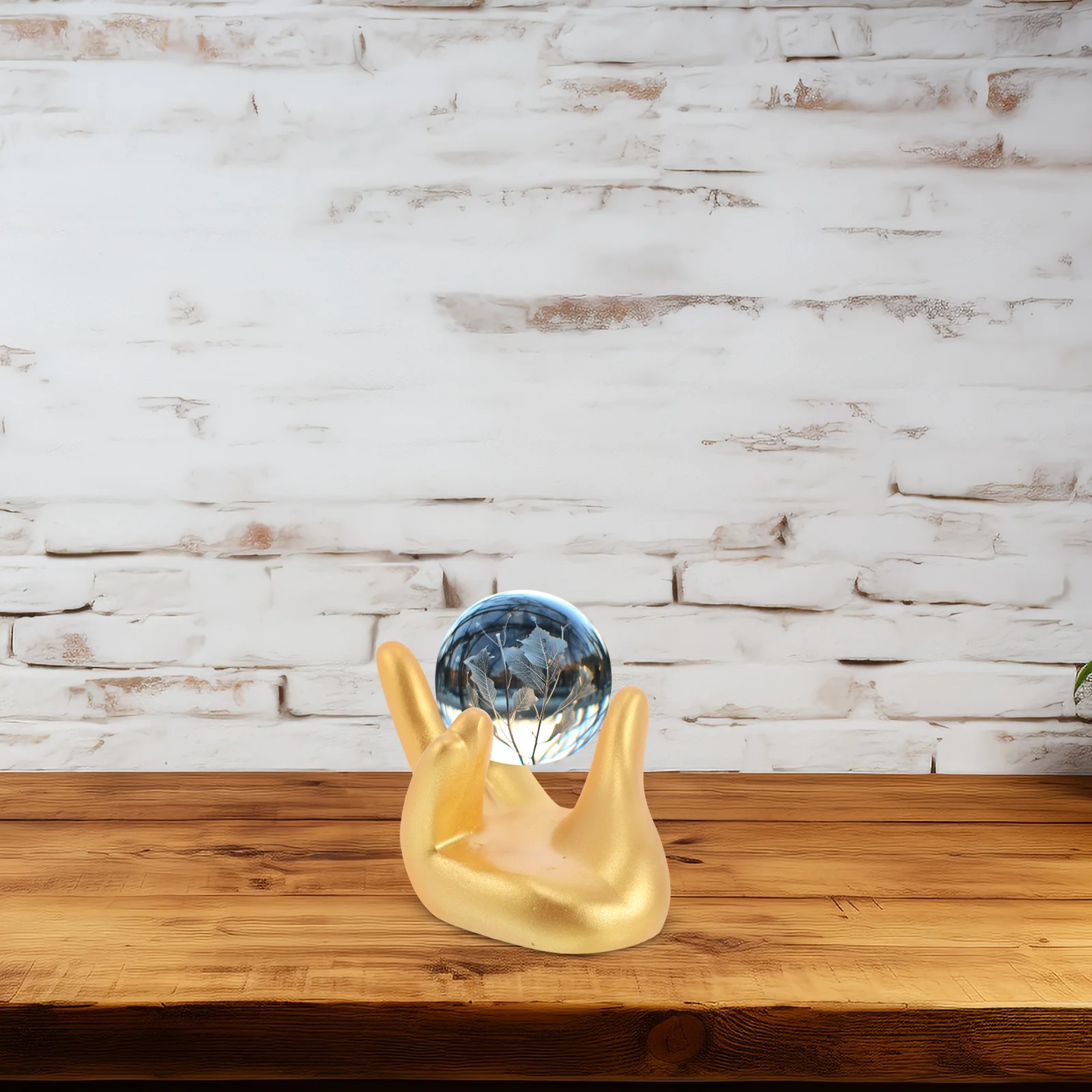 

Resin Crystal Ball Display Stand Hand Shaped Sphere Holder Decorative Base for Home Office Crystal Sphere Display