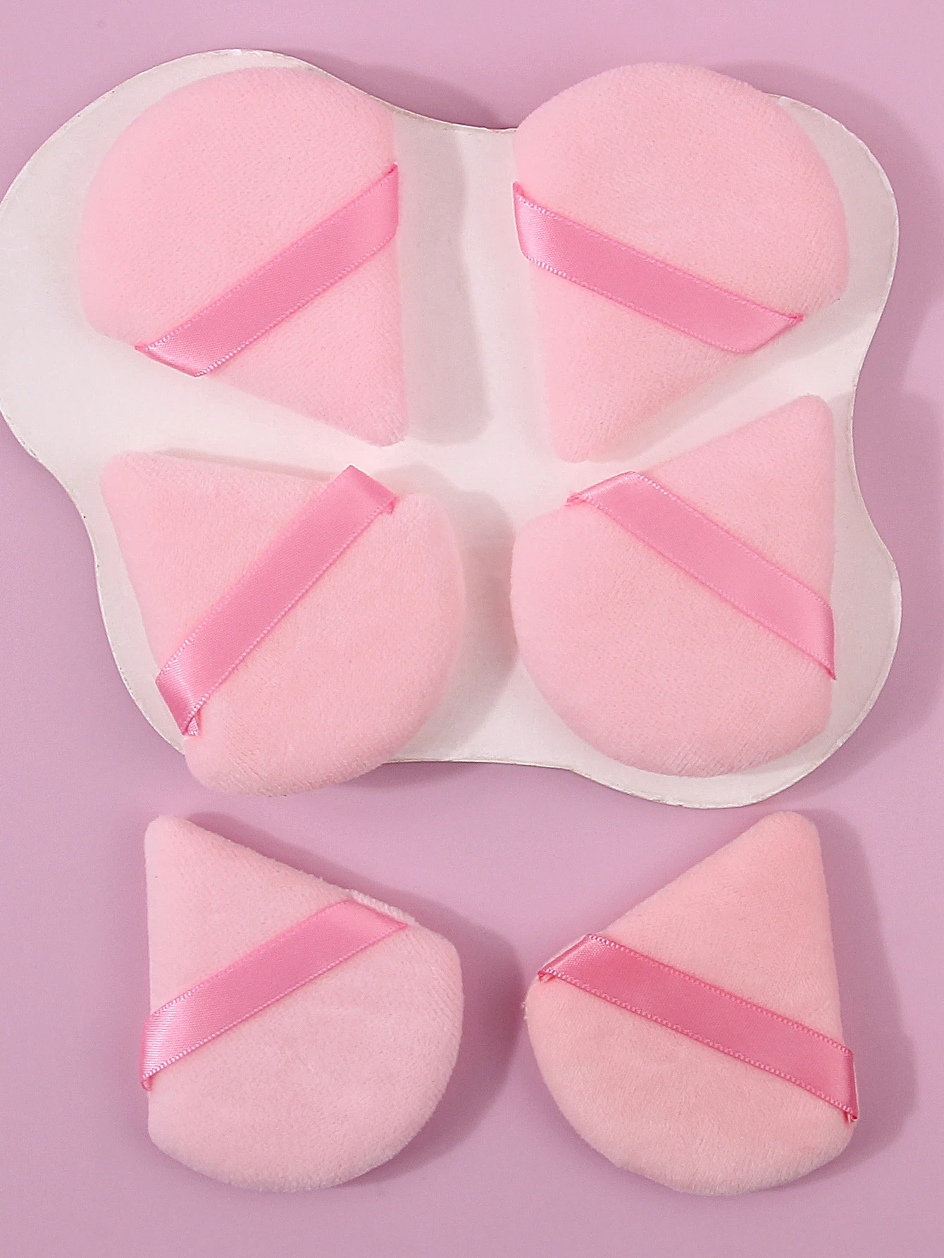 6 قطعة نفخة مسحوق الثلاثي الوردي الجاف والرطب ثنائي الغرض مسحوق فضفاض نفخة متعددة الوظائف مجموعة أدوات التجميل الإسفنج مسحوق نفخة