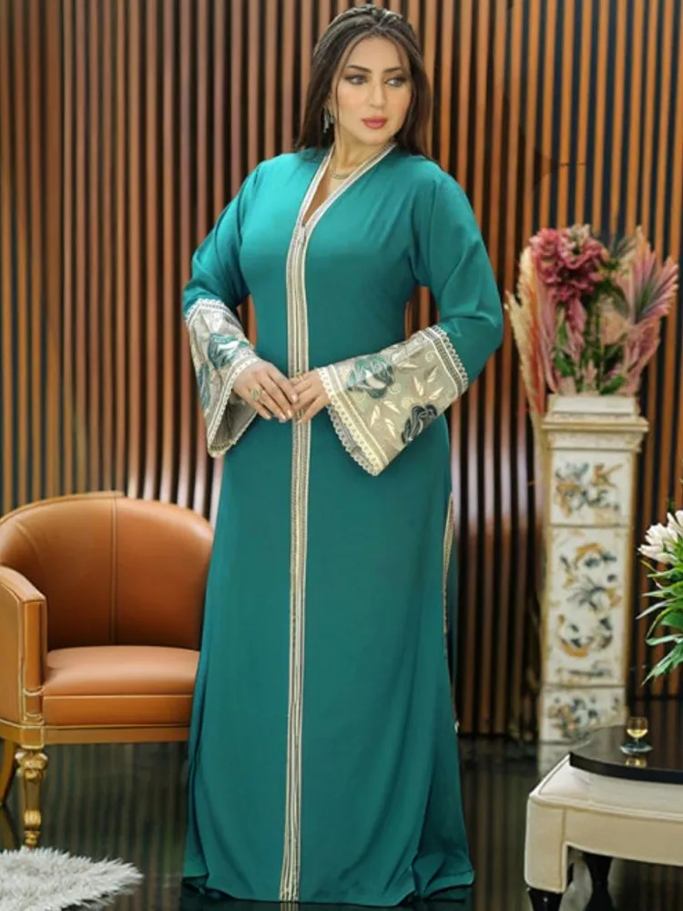 

Evening Dress Women Dashiki Muslim Fashion Abaya African Clothes Robe Marocaine Luxury Dubai Kaftan Dress Vetement Big Size