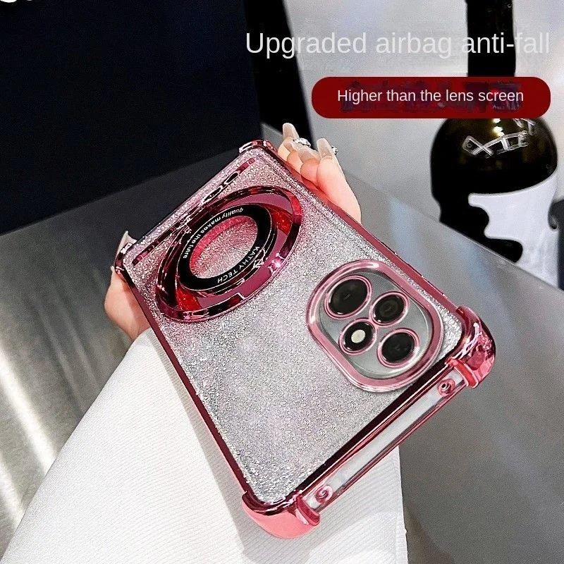 

For Magsafe Magnetic Holder Case For Huawei Honor 200 Pro Case TPU Soft Silicone Cover For Honor 200 Camera Phone Cases