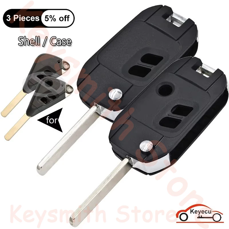 KEYECU 2 3 Buttons Case for Subaru Legacy Forester Outback Impreza Tribeca Modified Flip Remote Key Shell Cover Fob DAT17 Blade