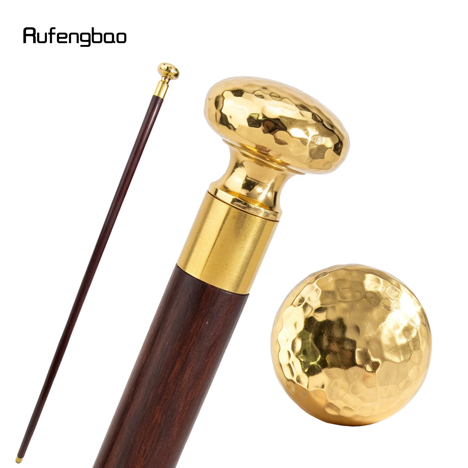 Golden Round Wooden Single Joint Fashion Stick Decorative Cospaly Party Red Wood Cane Halloween Mace Wand Crosier 90cm