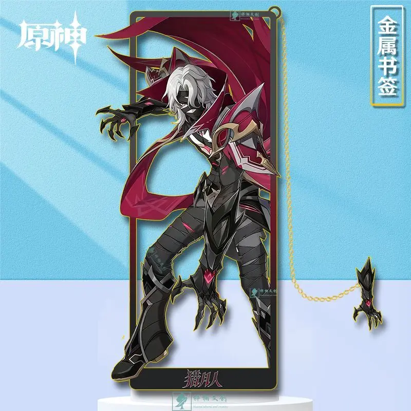 Genshin Impact New Roles Rächer of Solnar Rerir Metal Hollow Bookmark China Style Tassel Bookmark for Book Cosplay Badge Props