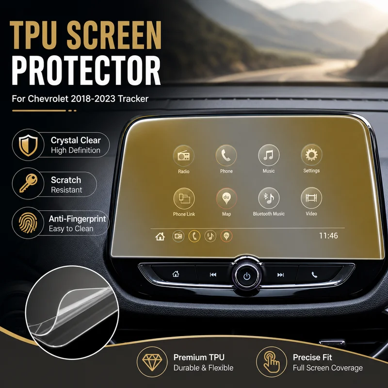 For Chevrolet 2018-2023 Tracker Screen Protector TPU Transparent Navigation Film Interior Decoration Accessories