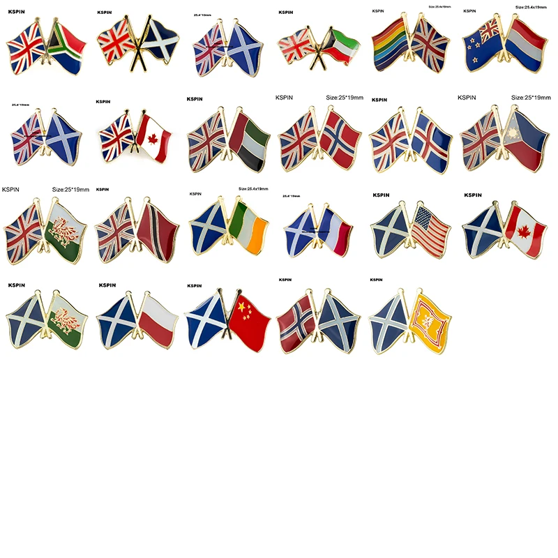 Flag Laple Pin Badge Brooch United Kindom friendship South African Scotland Rainbow Netherland Canada Norway Ireland U.S. Poland