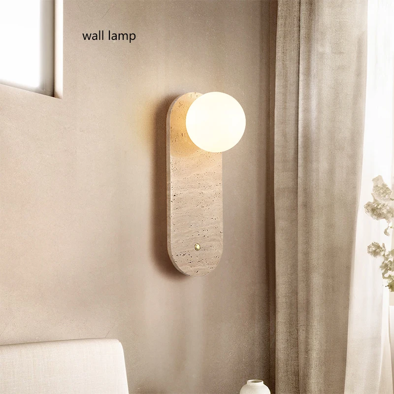 

Прикроватный настенный светильник для спальни с желтым пещериным камнем, ваби-Саби, стиль гостиной, коридора отеля, коридора, фоновая стена, высококачественный декор