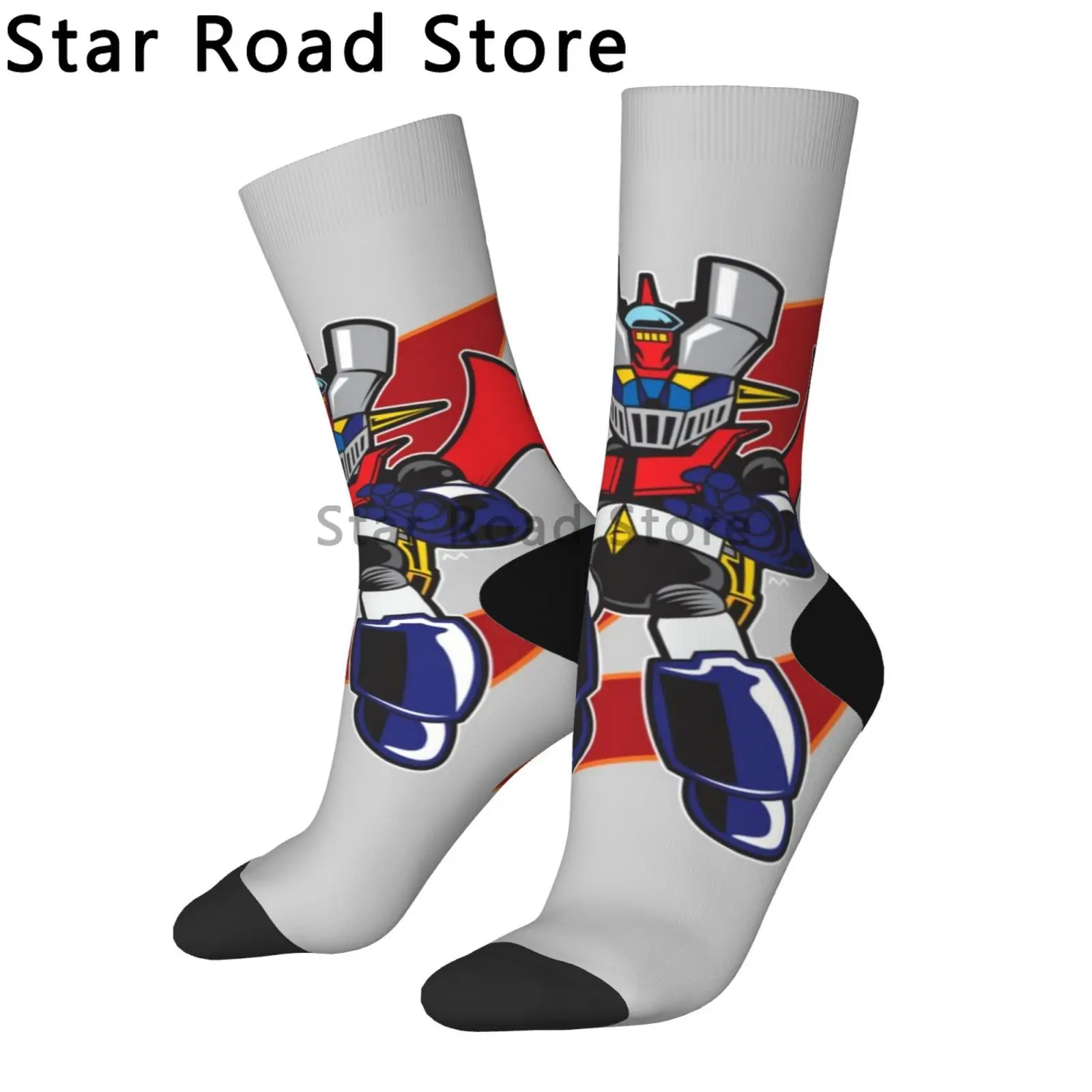 

New Male Men Socks Casual Actarus Mazinger Z Manga Sock Robot Goldorak Grendizer Women's Stockings Spring Summer Autumn Winter