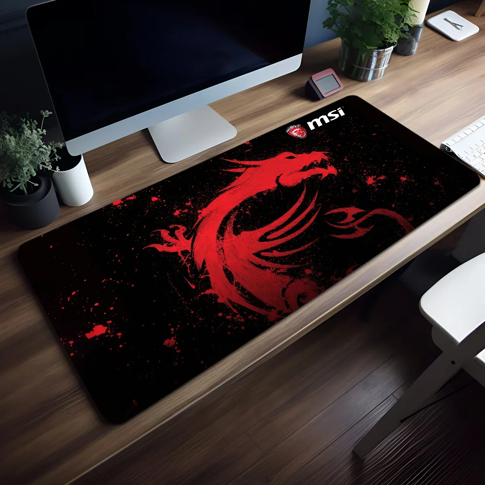 Large M-MSI Dragon Mouse Pad Game Non-slip Rubber Gaming Large 90X40CM Mousepad HD Printing Desk Mat Office Backlight MouseMat