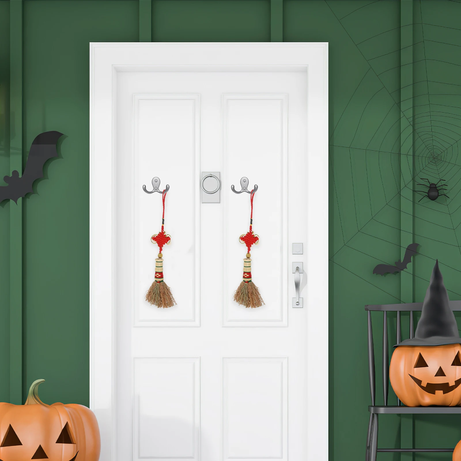 1pc Ornaments Accessories For Lovely Broom Party Festival Decoration Hanging Broom Craft Yard Decorative Props