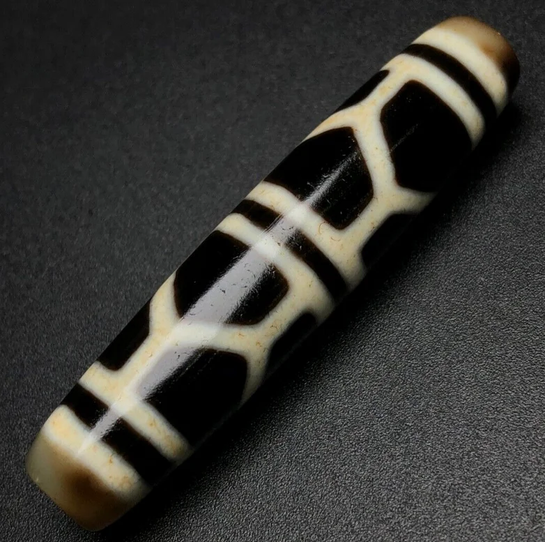 Magic Ancient Tibetan DZI Beads Old Agate Longevity Turtle Stripe Amulet Pendant