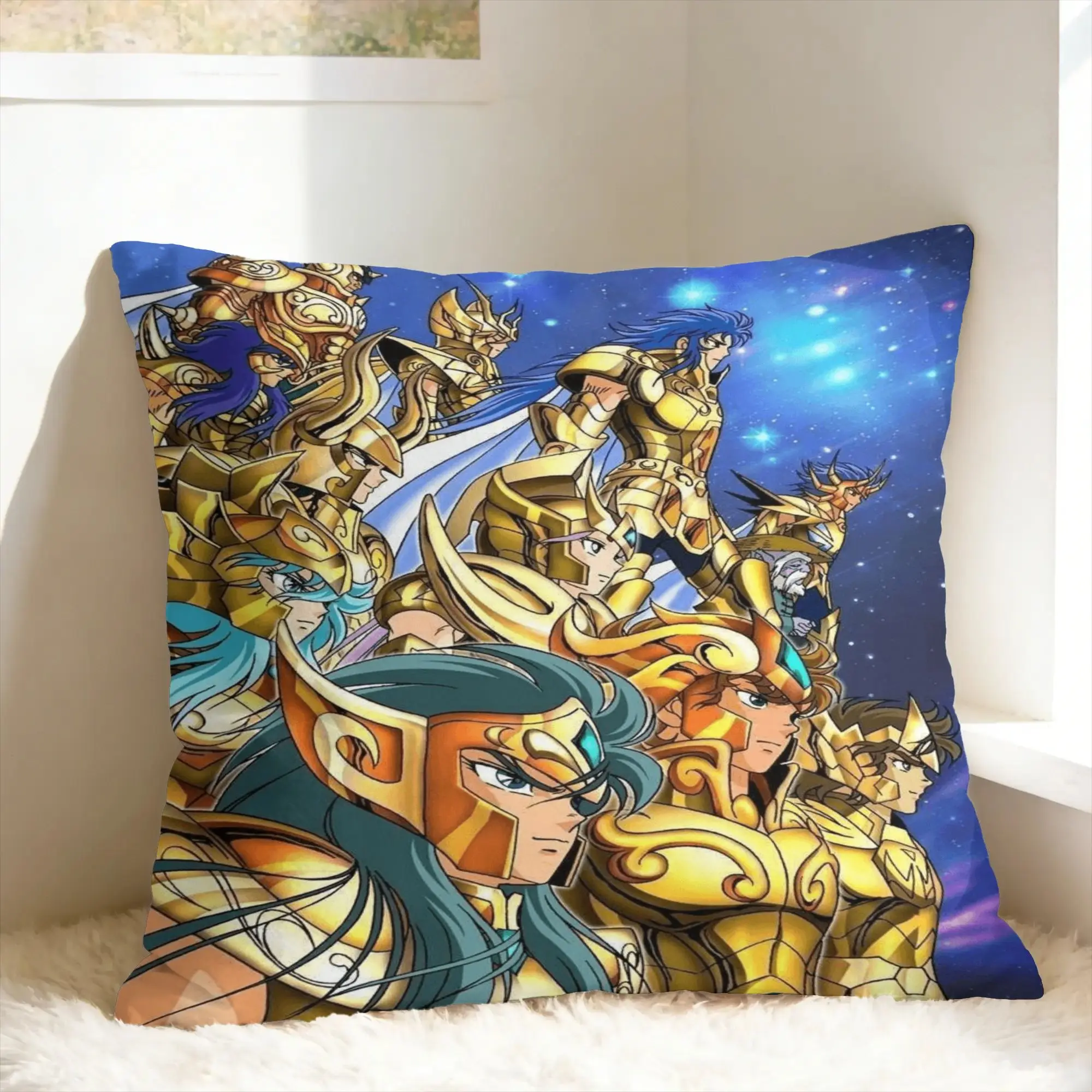 The Knights Pillow Case Saint Seiya Soft Pillow Cover Morden Cushion Cover For Chair Sofa Home Decor