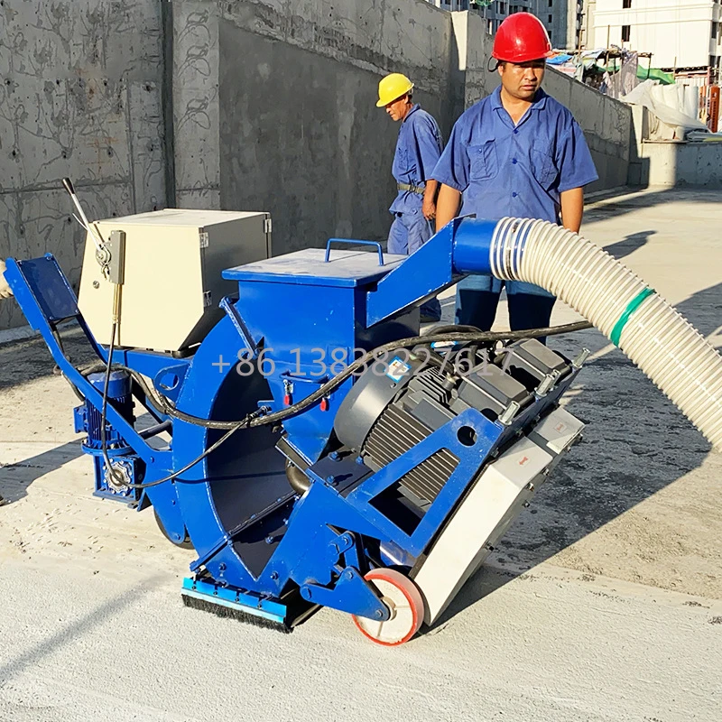 Low Cost Automatic Air Blowback Portable and Mobile Gearbox Road Shot Blasting Equipment for Steel Plate