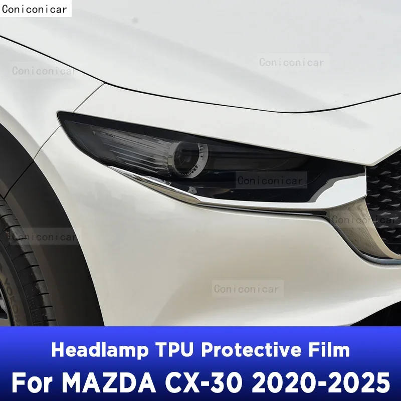 

Защитная пленка из ТПУ PPF, ремонт против царапин для MAZDA CX-30 2020-2025, аксессуары для внешних фар автомобиля, аксессуары против царапин, наклейка