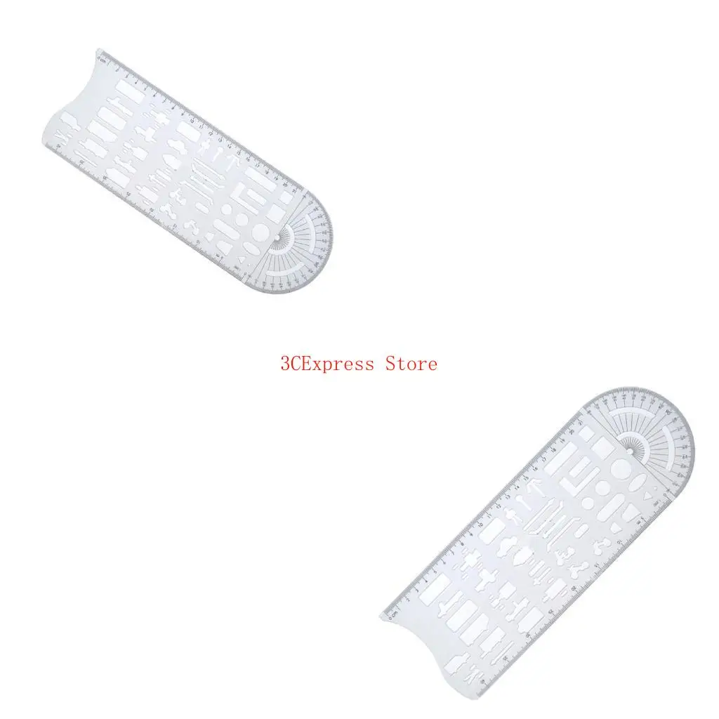 다목적 기하학 드로잉 템플릿 통치자 사고 장면 템플릿 스텐실