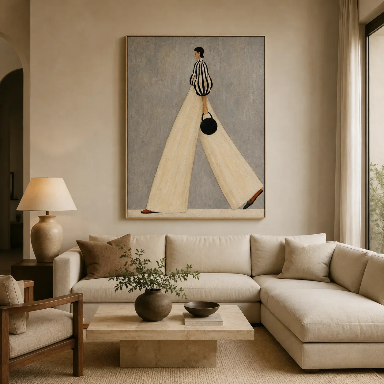 1pc frameless Canvas Painting Patchwork Nomad | Hand Painted Oil Painting | Impasto Geometric Figure Art | Olive Green Textured